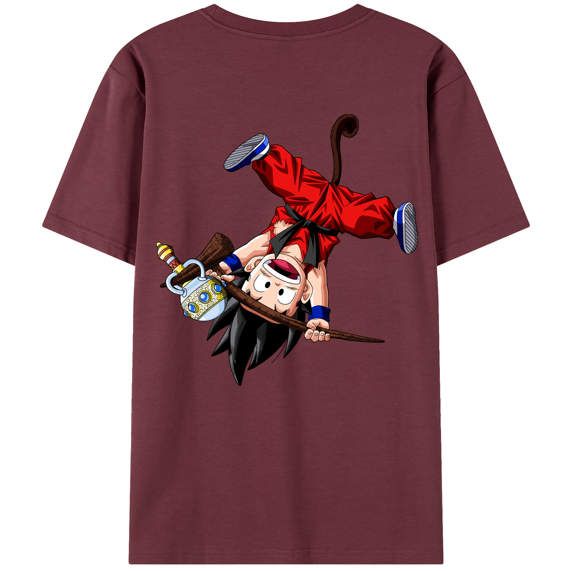 （画像用） ドラゴンボール 孫悟空（そん ごくう）Son Goku カカロット DRAGON BALL Kakarotto 綿100％半袖Tシャツ（背面プリント）